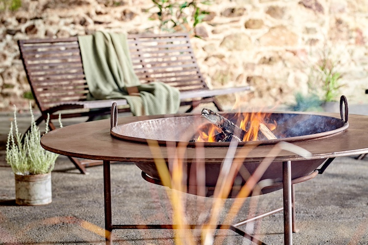 fire pit in garden